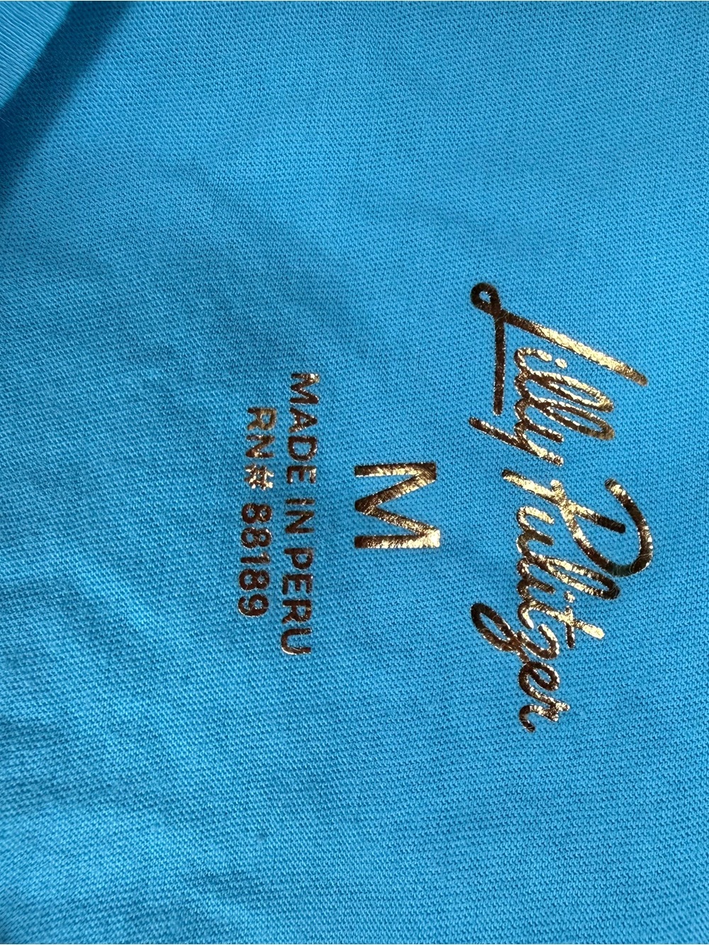 Lilly Pulitzer Short Sleeve V-Neck Tee in Turquoise size medium - Picture 2 of 9